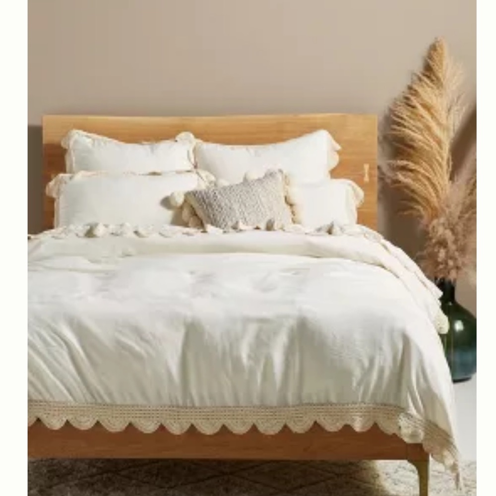 Anthropologie Tranquility Linen Blend Duvet Cover